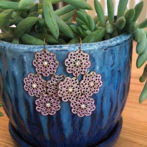 Pink dangly earrings